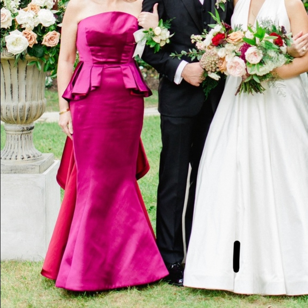 Zac Posen Strapless Two Tone Mermaid Gown